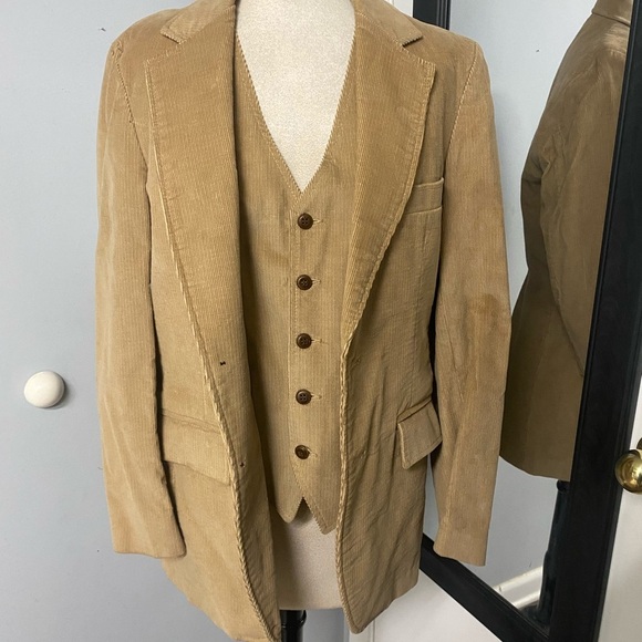 VNTG 70s CORDUROY JACKET&VEST SET WESTERN STYLE BY SEARS AND ROEBUCK - Picture 7 of 16